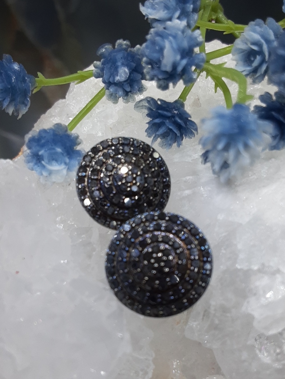 925 Genuine Black Diamond Stud Earrings. Price Is Firm. - Picture 2 of 6